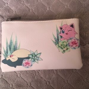 White Pouch with Cute Cartoon Characters